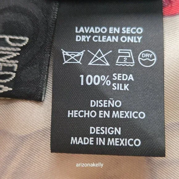 Pineda Covalin Silk Scarf Diego Rivero Mexico Hand Rolled Art - Picture 9 of 10